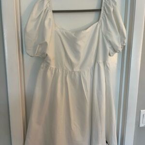 SHEIN White Puff Sleeve Dress